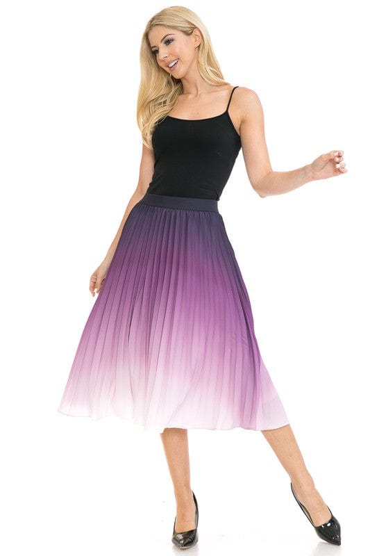 Women's Printed High Waist Pleated A - Line Swing Skirt - Demented Sisters