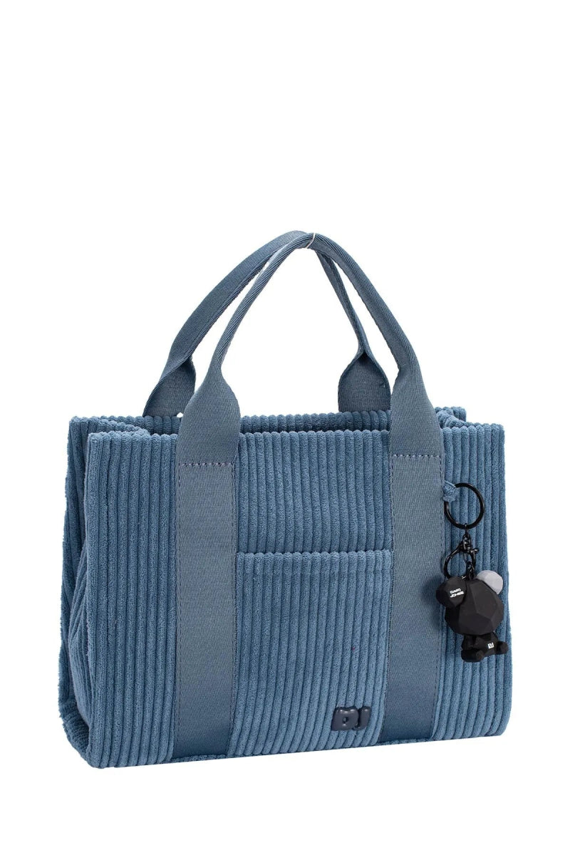 David Jones Corduroy Handbag Bag with Charm Detail - Demented Sisters