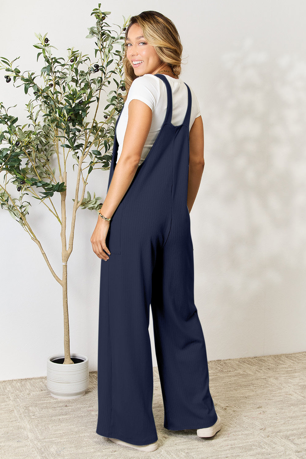 Double Take Full Size Wide Strap Overall with Pockets - Demented Sisters