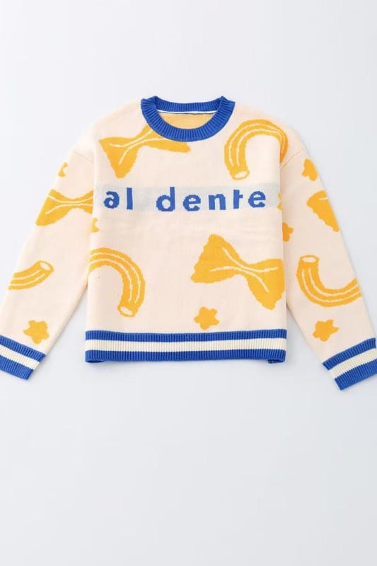 Al dente pasta knit sweater - Demented Sisters