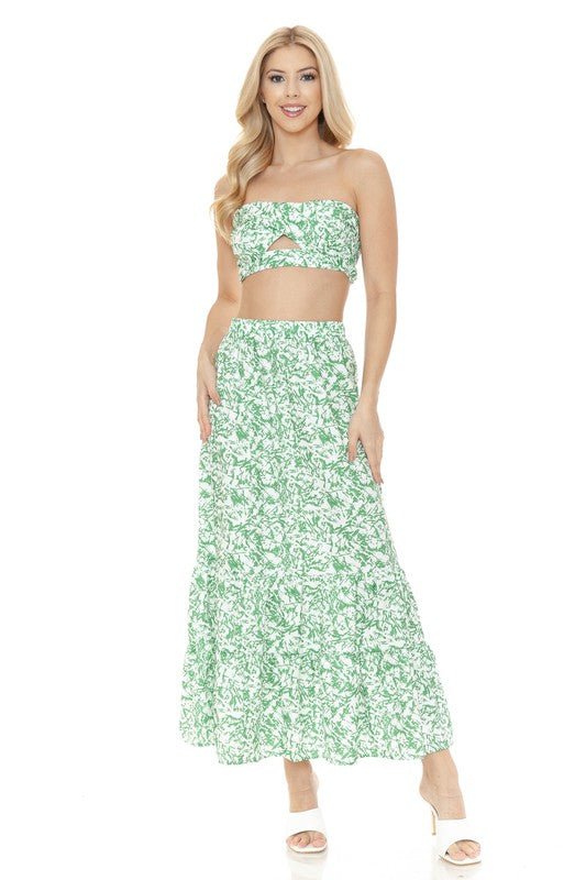 Women's Floral Skirt and TOP Set - Demented Sisters