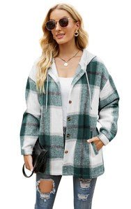 Women's Long Sleeve Shacket With Hooded - Demented Sisters