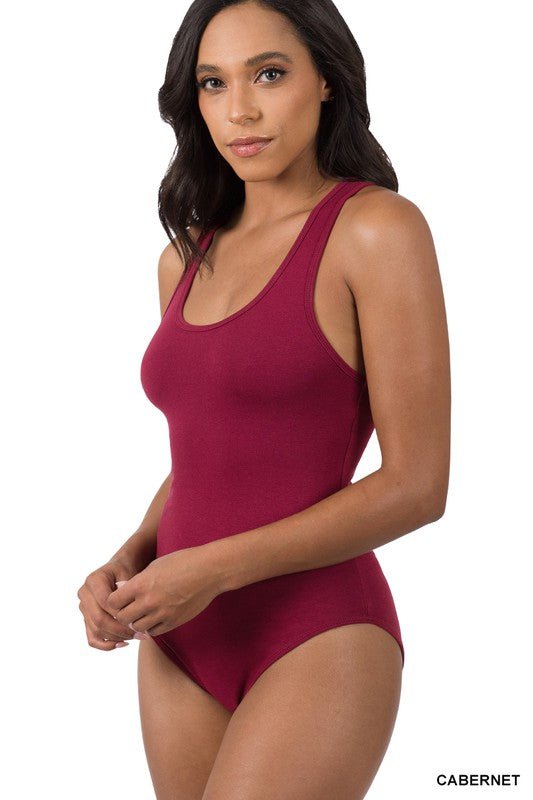 Premium Cotton Racer Back Tank Bodysuit - Demented Sisters