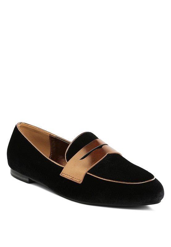 Malta Penny Strap Velvet Loafers - Demented Sisters
