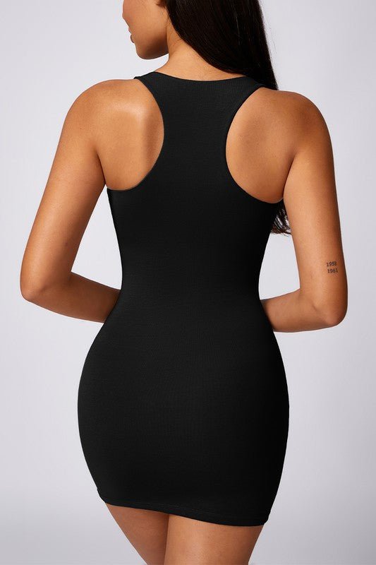 Fashionable slim skinny hip wrap dresses - Demented Sisters
