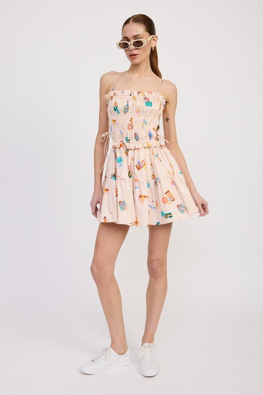 GATHERED POPLIN MIN DRESS - Demented Sisters