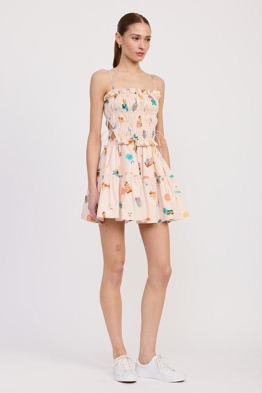 GATHERED POPLIN MIN DRESS - Demented Sisters
