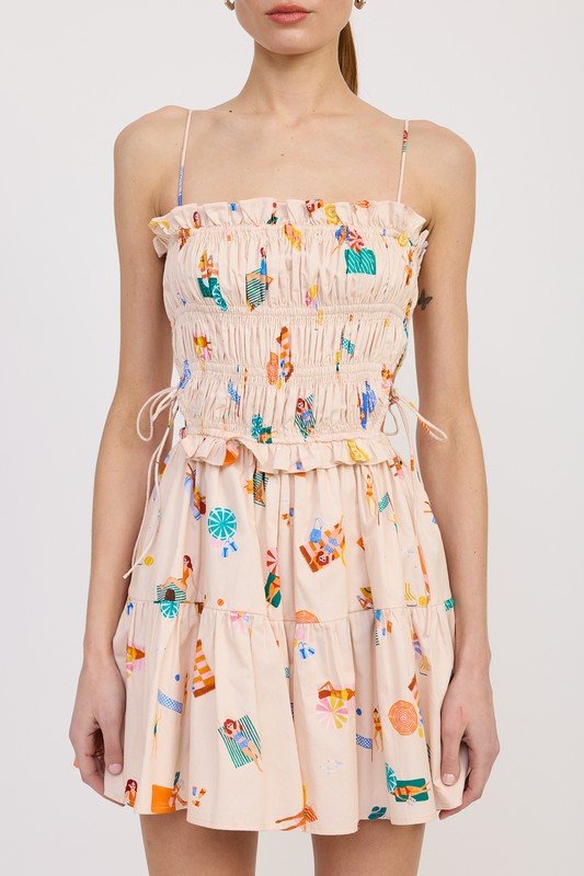 GATHERED POPLIN MIN DRESS - Demented Sisters