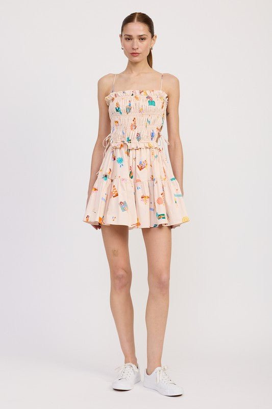 GATHERED POPLIN MIN DRESS - Demented Sisters