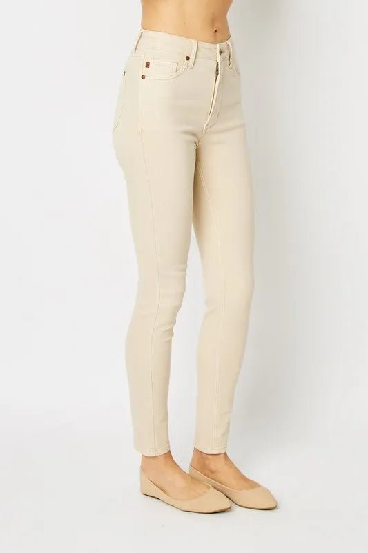 Judy Blue Full Size Garment Dyed Tummy Control Skinny Jeans - Demented Sisters
