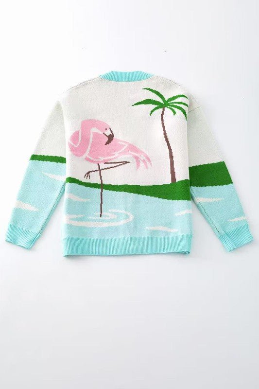 Flamingo pond knit cardigan - Demented Sisters
