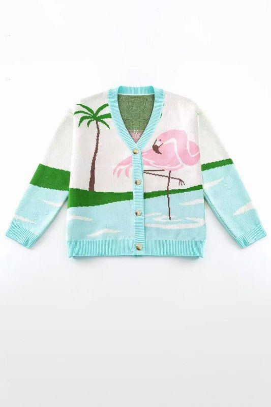 Flamingo pond knit cardigan - Demented Sisters