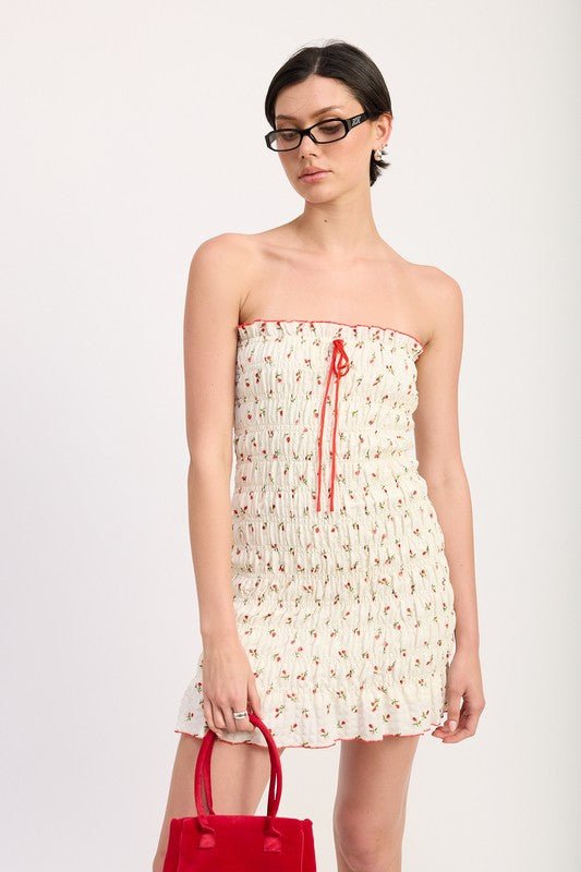 FLORAL SMOCKED TUBE DRESS - Demented Sisters