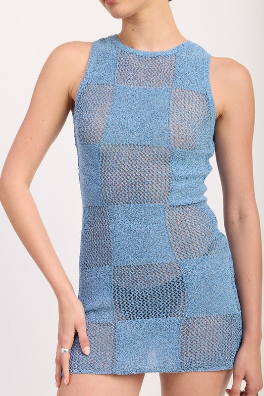 SLEEVELESS MINI KNIT DRESS WITH OPEN BACK - Demented Sisters