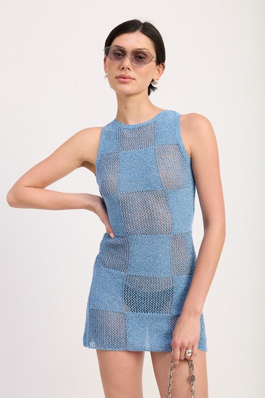 SLEEVELESS MINI KNIT DRESS WITH OPEN BACK - Demented Sisters