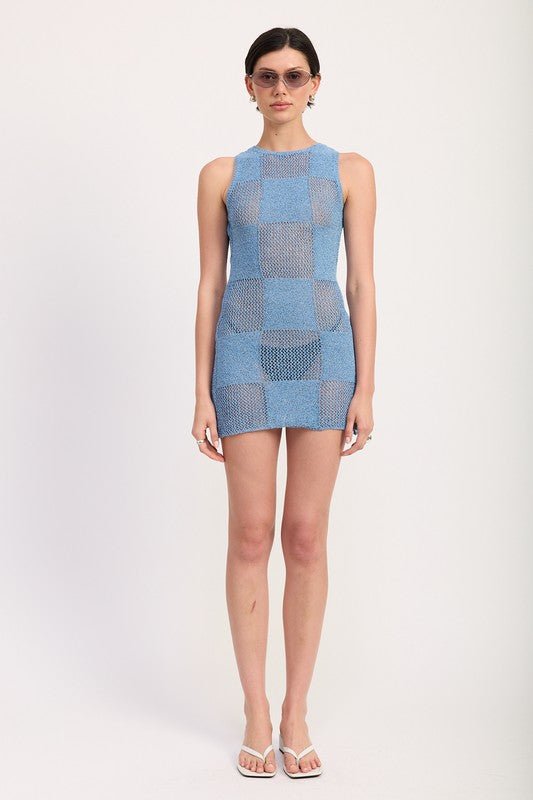 SLEEVELESS MINI KNIT DRESS WITH OPEN BACK - Demented Sisters