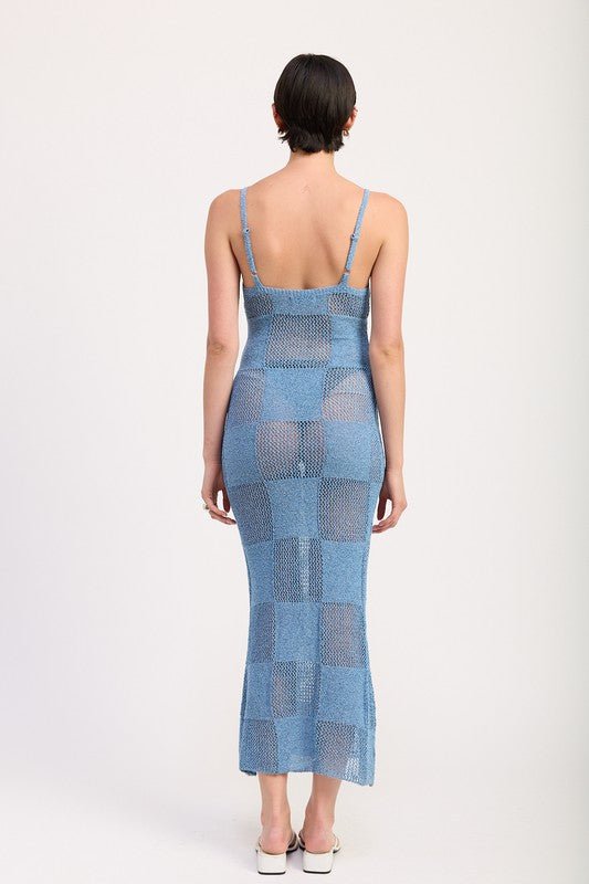 CONTRASTED MAXI SHEER DRESS - Demented Sisters