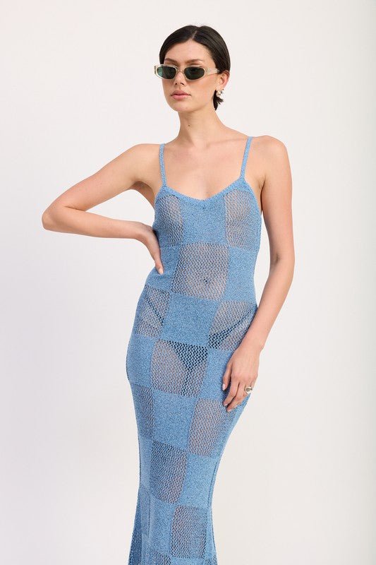 CONTRASTED MAXI SHEER DRESS - Demented Sisters
