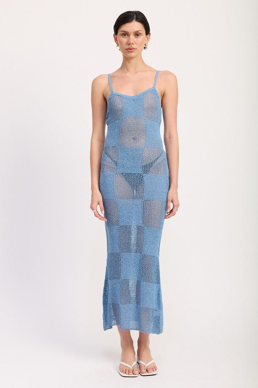 CONTRASTED MAXI SHEER DRESS - Demented Sisters