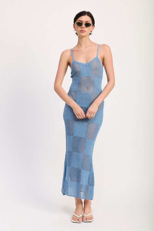 CONTRASTED MAXI SHEER DRESS - Demented Sisters