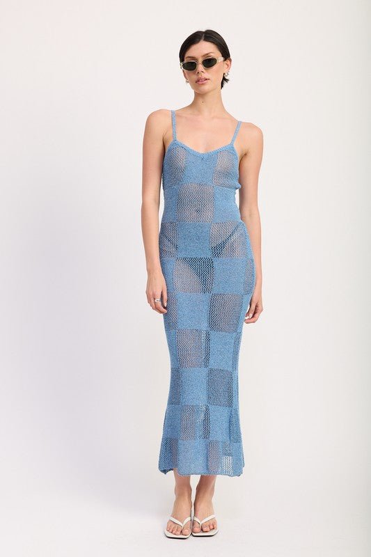 CONTRASTED MAXI SHEER DRESS - Demented Sisters