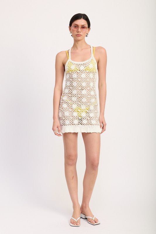 FLORAL CROCHET COVER UP DRESS - Demented Sisters
