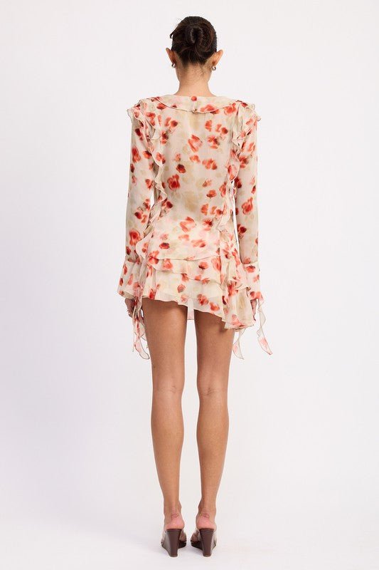 RUFFLE TRIM SHEER PEPLUM TOP - Demented Sisters