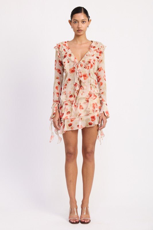 RUFFLE TRIM SHEER PEPLUM TOP - Demented Sisters