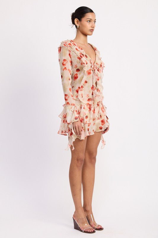 RUFFLE TRIM SHEER PEPLUM TOP - Demented Sisters