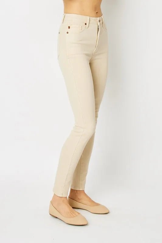 Judy Blue Full Size Garment Dyed Tummy Control Skinny Jeans - Demented Sisters
