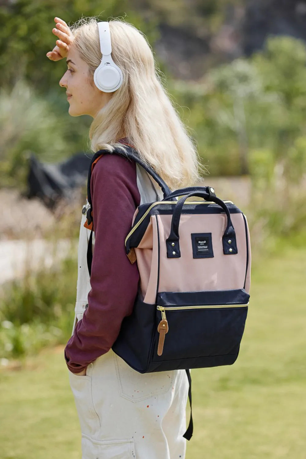 Himawari Waterproof Canvas Backpack Bag with Side Pockets - Demented Sisters