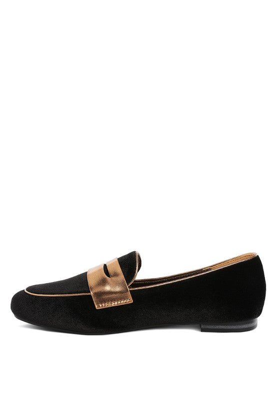 Malta Penny Strap Velvet Loafers - Demented Sisters