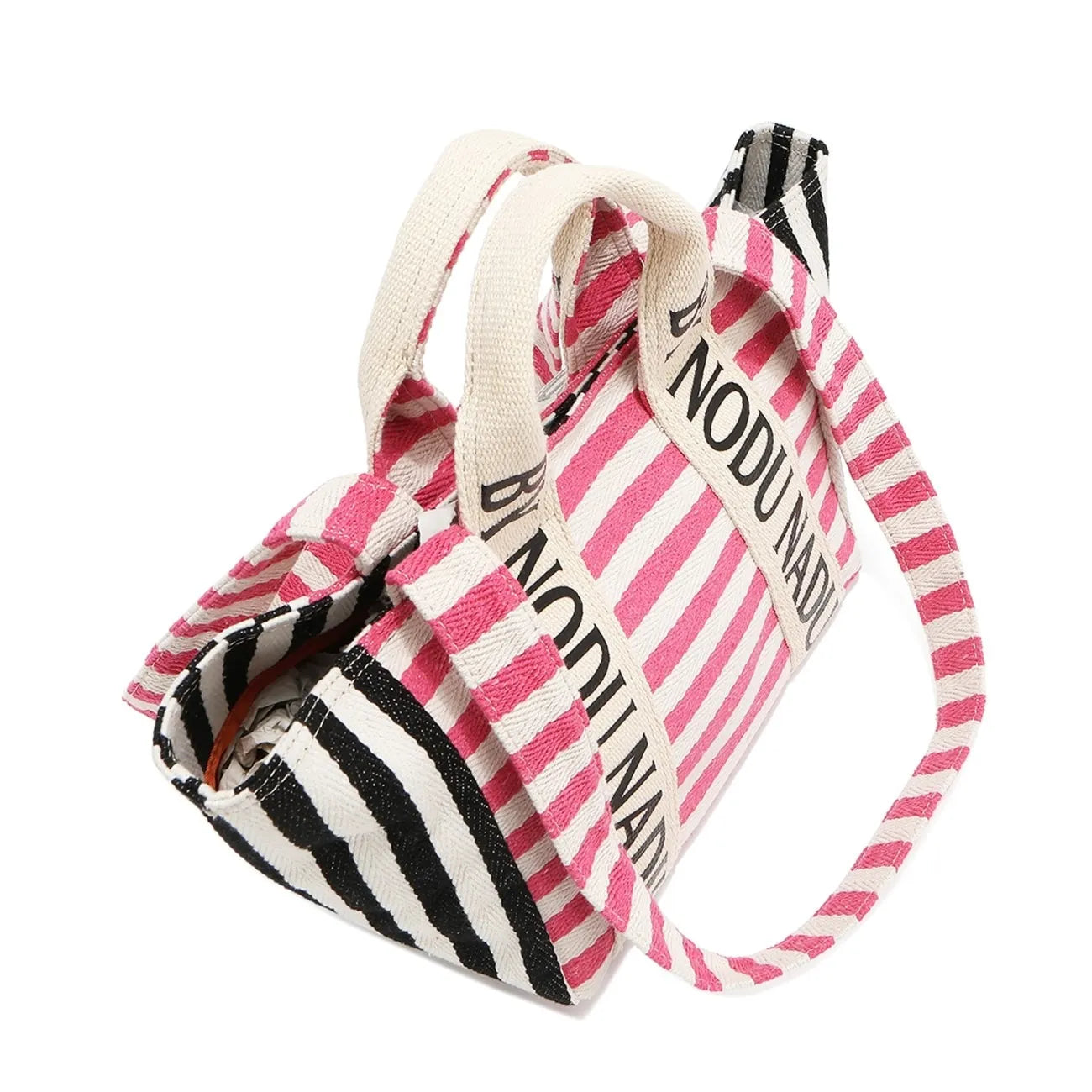 Nicole Lee USA Letter Striped Tote Bag - Demented Sisters