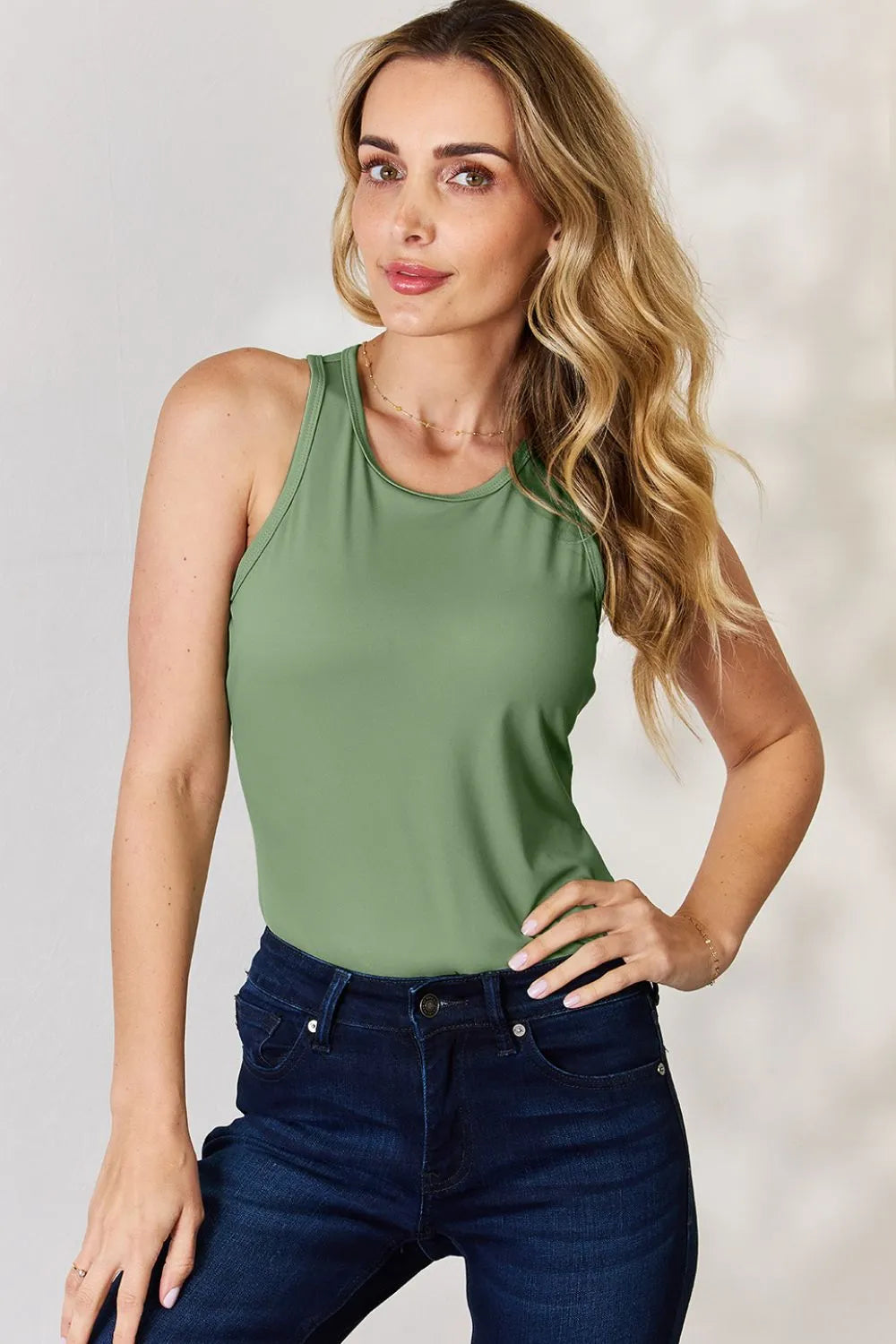 Basic Bae Full Size Round Neck Racerback Tank - Demented Sisters