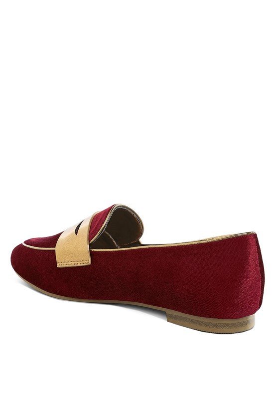 Malta Penny Strap Velvet Loafers - Demented Sisters
