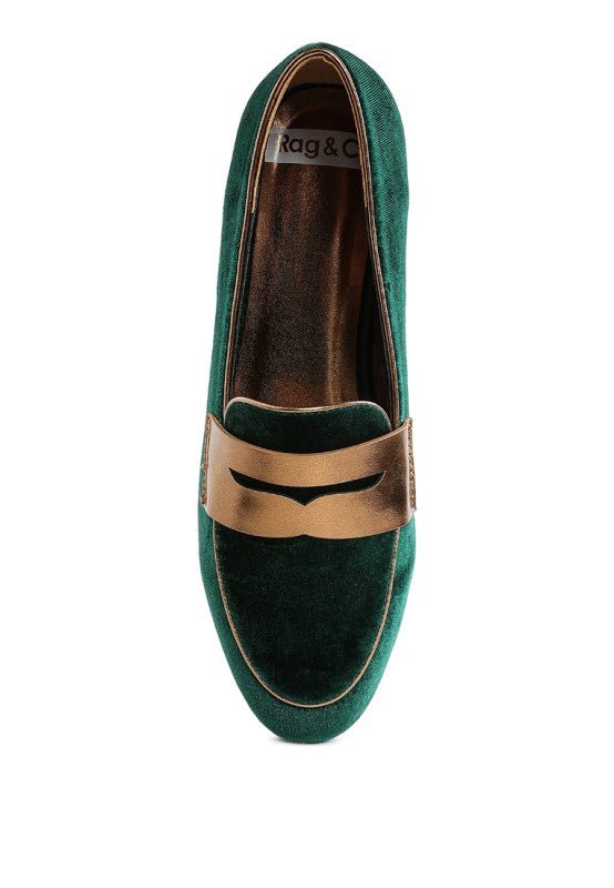 Malta Penny Strap Velvet Loafers - Demented Sisters