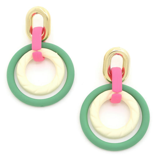 Smooth Texture Round Dangle Earring - Demented Sisters