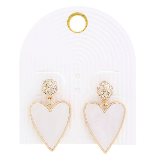 Heart Rhinestone Bead Dangle Earring - Demented Sisters