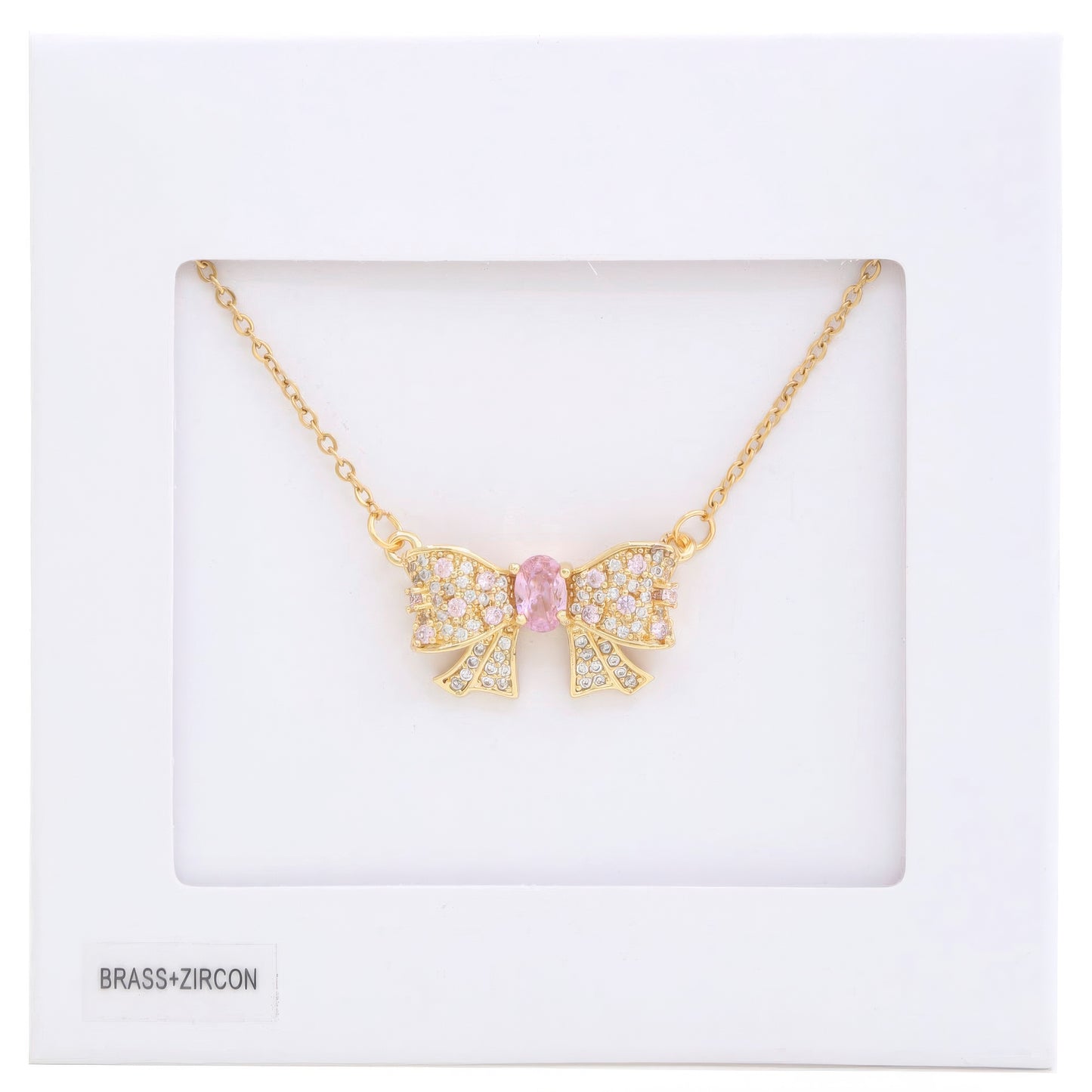 Rhinestone Bow Metal Necklace - Demented Sisters