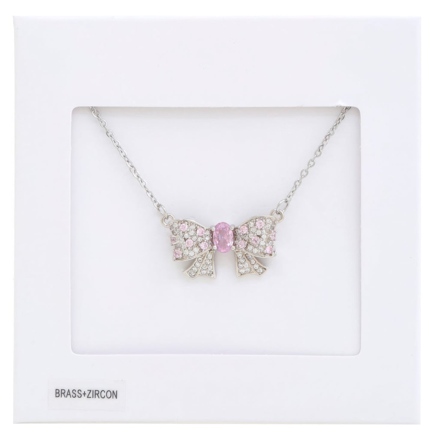 Rhinestone Bow Metal Necklace - Demented Sisters