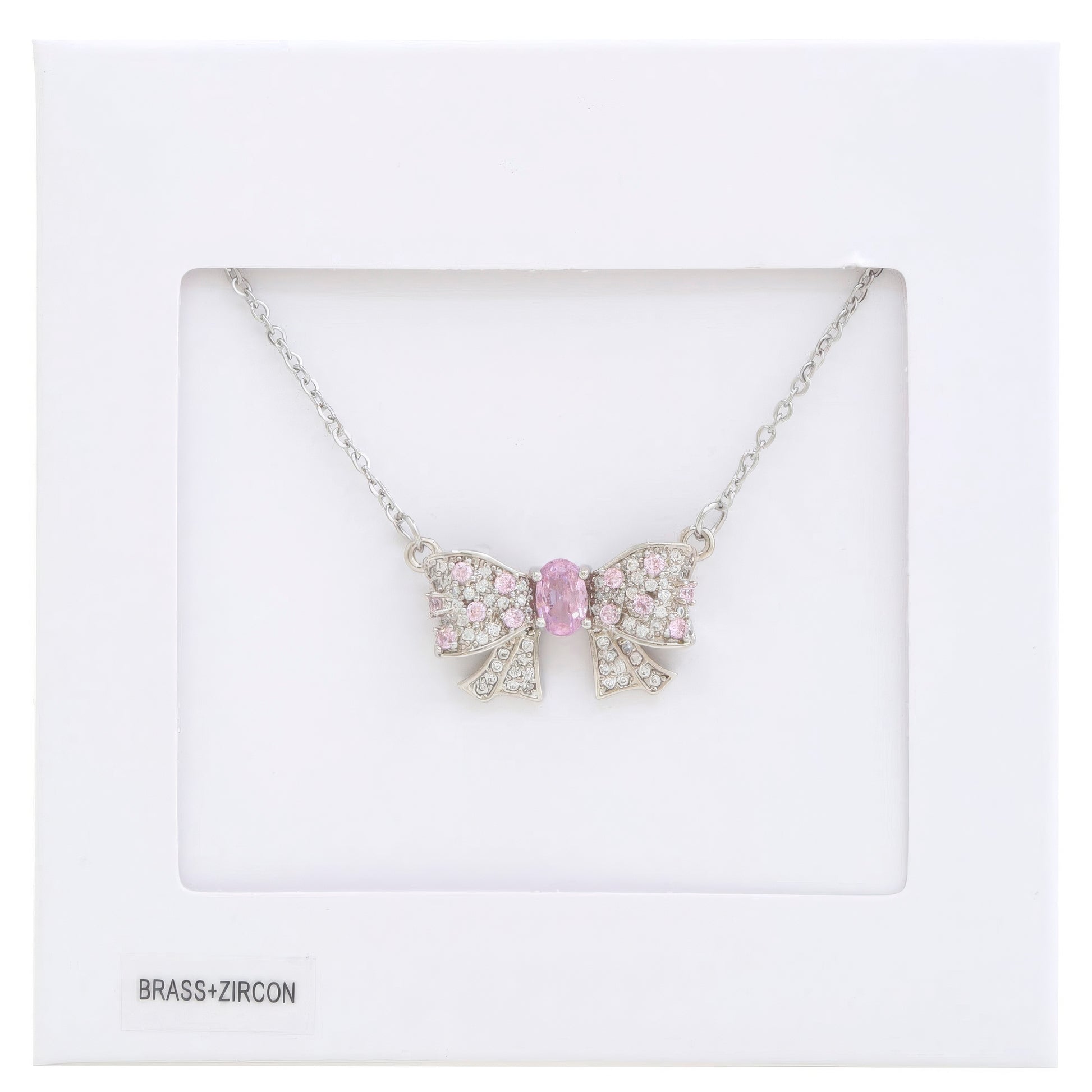 Rhinestone Bow Metal Necklace - Demented Sisters