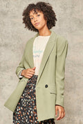A Solid Woven Blazer Jacket - Demented Sisters