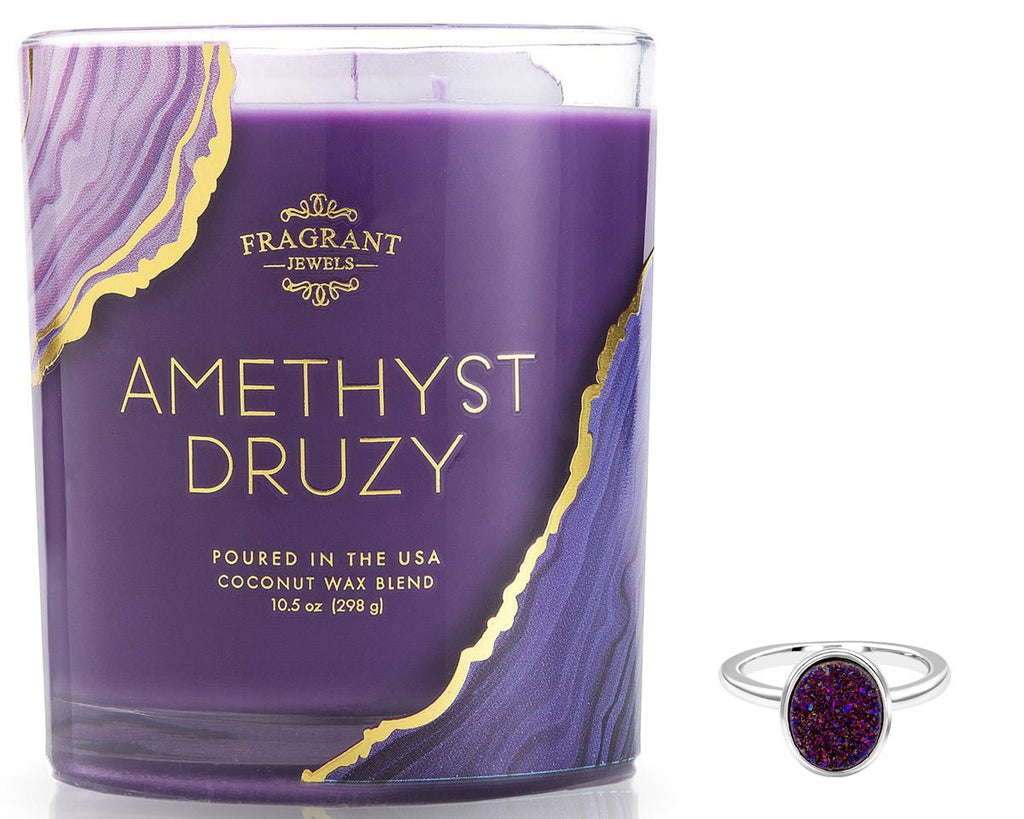 Amethyst Druzy - Jewel Candle - Demented Sisters