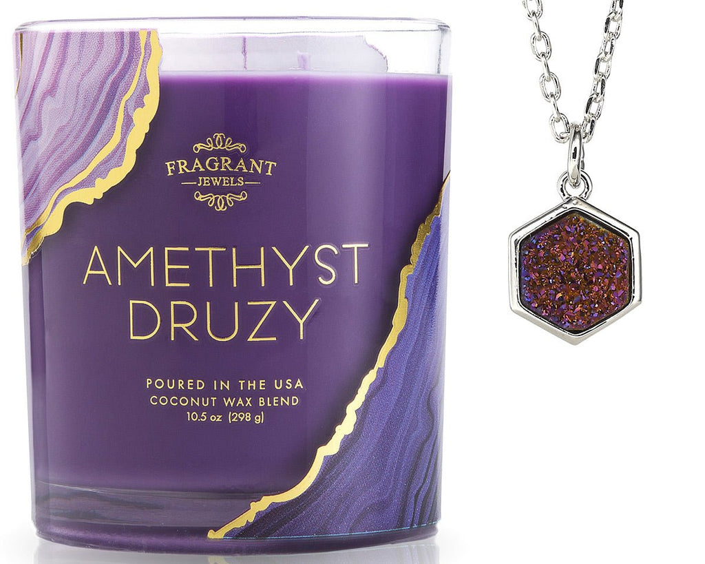 Amethyst Druzy - Jewel Candle - Demented Sisters