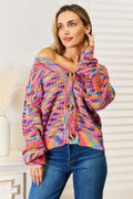 Angel Wings Woven Right V - Neck Long Sleeve Cardigan - Demented Sisters