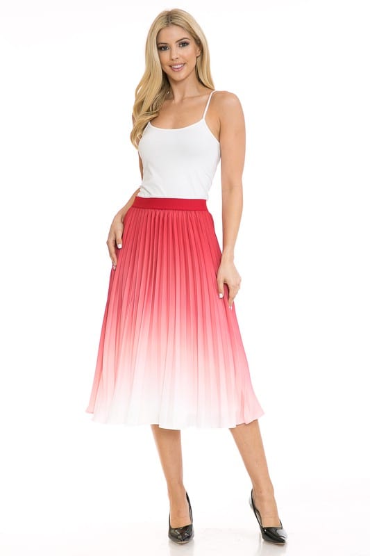 Women's Printed High Waist Pleated A - Line Swing Skirt - Demented Sisters