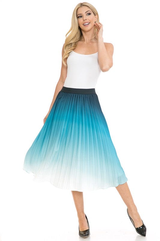Women's Printed High Waist Pleated A - Line Swing Skirt - Demented Sisters