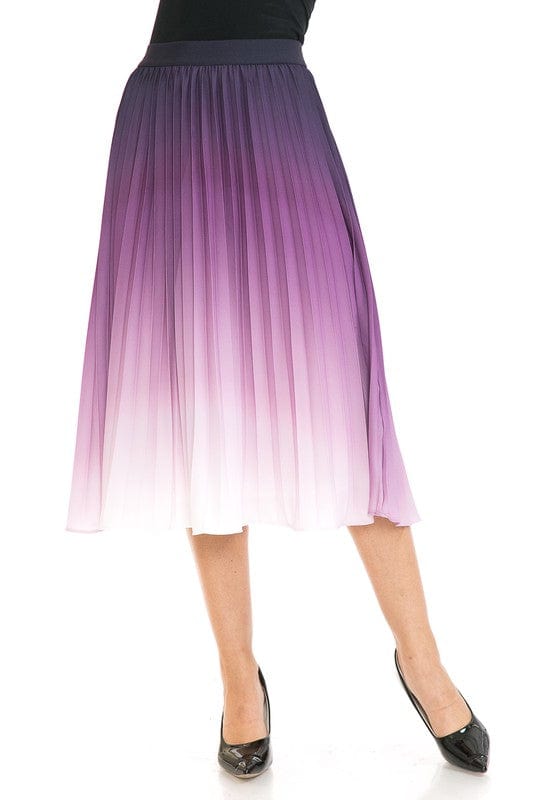 Women's Printed High Waist Pleated A - Line Swing Skirt - Demented Sisters
