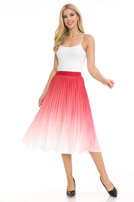 Women's Printed High Waist Pleated A - Line Swing Skirt - Demented Sisters