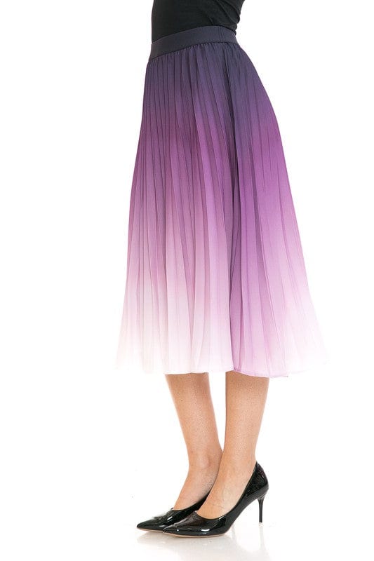 Women's Printed High Waist Pleated A - Line Swing Skirt - Demented Sisters